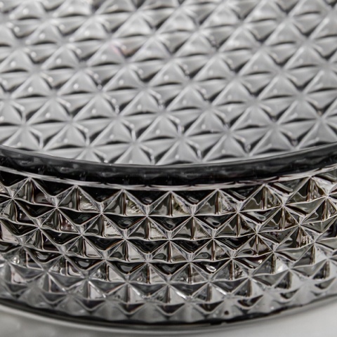 UMYWALKA NABLATOWA SZKLANA OKRĄGŁA FREZOWANA BRILLANT1-BL-PL-360 CZARNY PLATYNOWY POŁYSK 36x12 CM