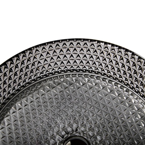 UMYWALKA NABLATOWA SZKLANA OKRĄGŁA FREZOWANA BRILLANT1-BL-PL-360 CZARNY PLATYNOWY POŁYSK 36x12 CM