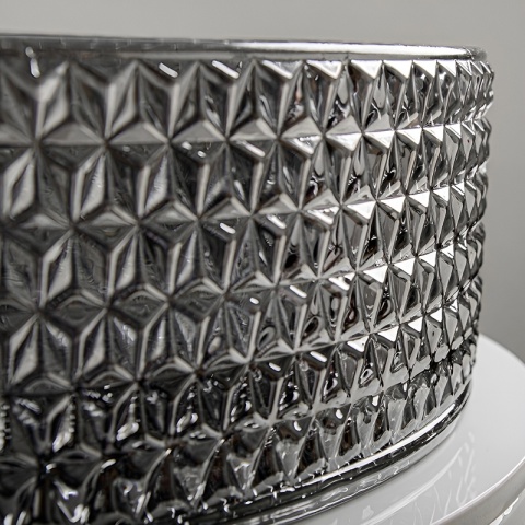 UMYWALKA NABLATOWA SZKLANA OKRĄGŁA FREZOWANA BRILLANT1-BL-PL-360 CZARNY PLATYNOWY POŁYSK 36x12 CM