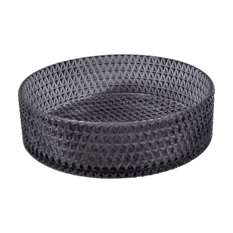 UMYWALKA NABLATOWA SZKLANA OKRĄGŁA FREZOWANA BRILLANT1-BL-360 CZARNY POŁYSK 36x12 CM