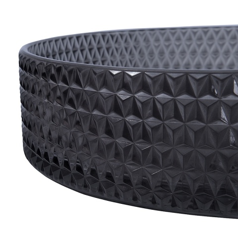 UMYWALKA NABLATOWA SZKLANA OKRĄGŁA FREZOWANA BRILLANT1-BL-360 CZARNY POŁYSK 36x12 CM