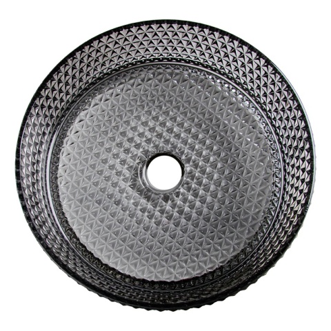 UMYWALKA NABLATOWA SZKLANA OKRĄGŁA FREZOWANA BRILLANT1-BL-PL-400 CZARNY PATYNOWY POŁYSK 40x12 CM