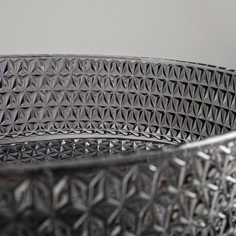 UMYWALKA NABLATOWA SZKLANA OKRĄGŁA FREZOWANA BRILLANT1-BL-PL-400 CZARNY PATYNOWY POŁYSK 40x12 CM