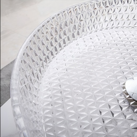 UMYWALKA NABLATOWA SZKLANA OKRĄGŁA FREZOWANA BRILLANT1-TR-360 TRANSPARENTNA 36x12 CM