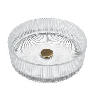 UMYWALKA NABLATOWA SZKLANA OKRĄGŁA FREZOWANA BRILLANT2-TR-360 TRANSPARENTNA 36x12 CM