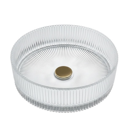 UMYWALKA NABLATOWA SZKLANA OKRĄGŁA FREZOWANA BRILLANT2-TR-360 TRANSPARENTNA 36x12 CM