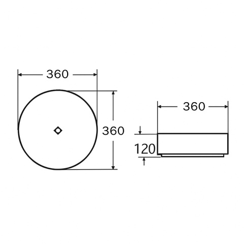 UMYWALKA NABLATOWA SZKLANA OKRĄGŁA FREZOWANA BRILLANT2-TR-360 TRANSPARENTNA 36x12 CM
