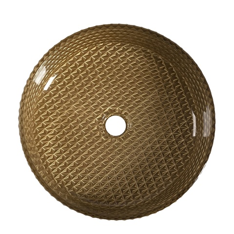 UMYWALKA NABLATOWA SZKLANA OKRĄGŁA FREZOWANA BRILLANT1-GL-400 ZŁOTY MAT 40x12 CM