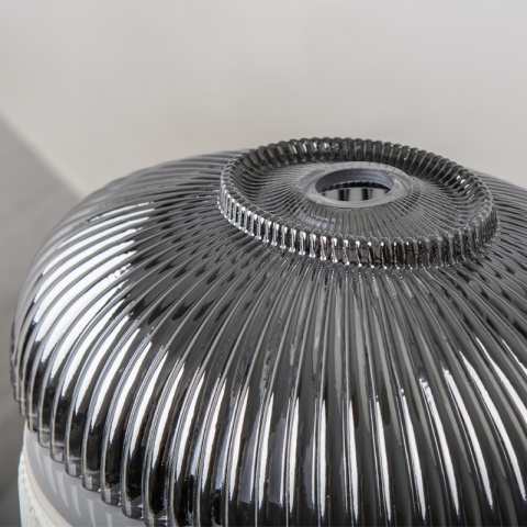 UMYWALKA NABLATOWA SZKLANA OWALNA RYFLOWANA BRILLANT3-BL-PL-510 CZARNY PLATYNOWY POŁYSK 51x35 CM