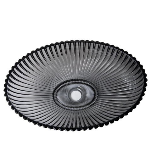 UMYWALKA NABLATOWA SZKLANA OWALNA RYFLOWANA BRILLANT3-BL-PL-510 CZARNY PLATYNOWY POŁYSK 51x35 CM