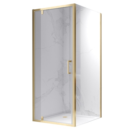 KABINA PRYSZNICOWA KWADRATOWA ZES-KZ04C ZŁOTA SZCZOTKOWANA 90x90 CM 6 MM
