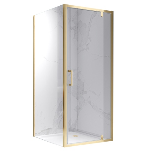 KABINA PRYSZNICOWA KWADRATOWA ZES-KZ04C ZŁOTA SZCZOTKOWANA 90x90 CM 6 MM