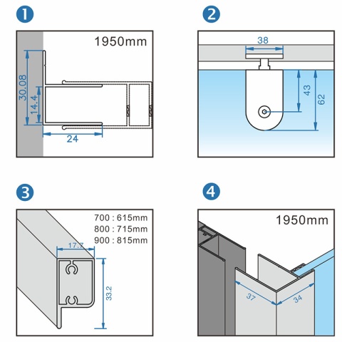 KABINA PRYSZNICOWA KWADRATOWA ZES-KZ04C ZŁOTA SZCZOTKOWANA 90x90 CM 6 MM