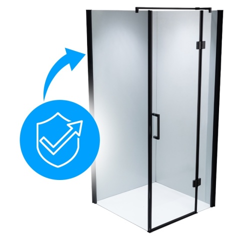 KABINA PRYSZNICOWA KWADRATOWA ZES-KZ1390A-BL-80 CZARNA 80x80 CM