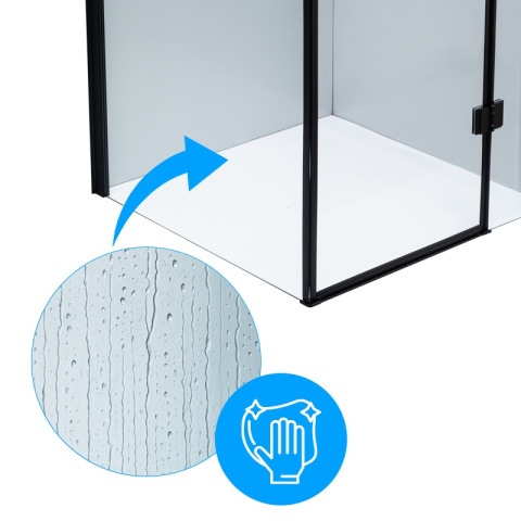 KABINA PRYSZNICOWA KWADRATOWA ZES-KZ1390A-BL-80 CZARNA 80x80 CM