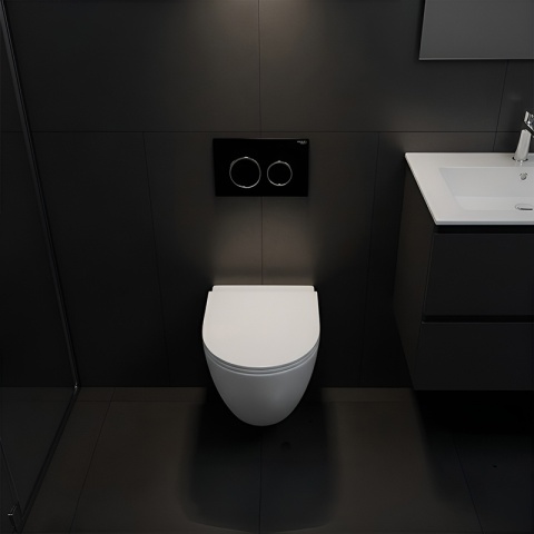 PRZYCISK URUCHAMIAJĄCY SPŁUKUJĄCY DO WC HYDROSAN BUTTON-4-BL CZARNY PRZEDNI