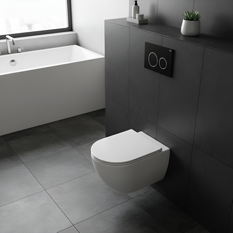 PRZYCISK URUCHAMIAJĄCY SPŁUKUJĄCY DO WC HYDROSAN BUTTON-4-BL CZARNY PRZEDNI