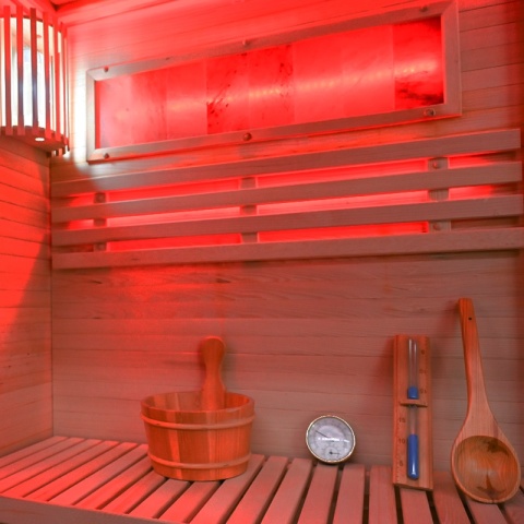 SAUNA FIŃSKA WYSOKOTEMPERATUROWA Z PIECEM FORSA1-BL/HARVIA 3,5KW 2 OSOBOWA 120x120 CM