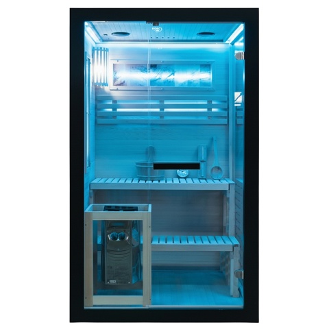 SAUNA FIŃSKA WYSOKOTEMPERATUROWA Z PIECEM FORSA1-BL/HARVIA 3,5KW 2 OSOBOWA 120x120 CM