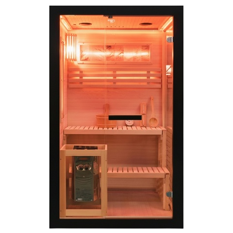 SAUNA FIŃSKA WYSOKOTEMPERATUROWA Z PIECEM FORSA1-BL/HARVIA 3,5KW 2 OSOBOWA 120x120 CM