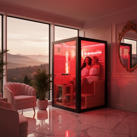 SAUNA FIŃSKA WYSOKOTEMPERATUROWA Z PIECEM FORSA1-BL/HARVIA 3,5KW 2 OSOBOWA 120x120 CM