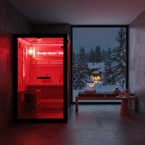 SAUNA FIŃSKA WYSOKOTEMPERATUROWA Z PIECEM FORSA1-BL/HARVIA 3,5KW 2 OSOBOWA 120x120 CM