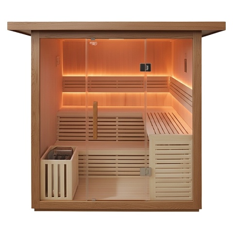 SAUNA OGRODOWA FIŃSKA Z PIECEM ASKER-NEW 4-6 OSOBOWA 180x180 CM