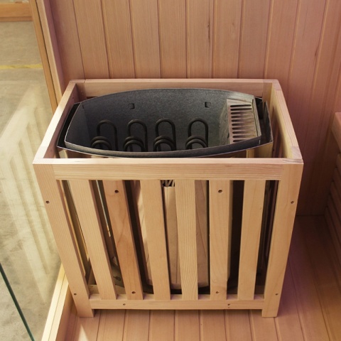 SAUNA OGRODOWA FIŃSKA Z PIECEM ASKER-NEW 4-6 OSOBOWA 180x180 CM