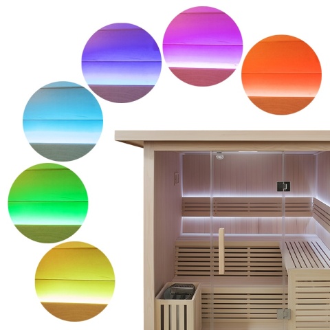 SAUNA OGRODOWA FIŃSKA Z PIECEM ASKER-NEW 4-6 OSOBOWA 180x180 CM