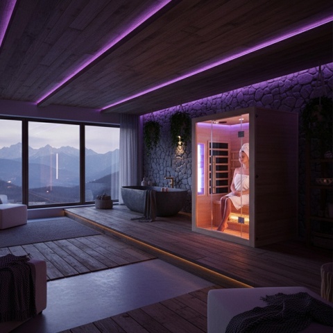 SAUNA SUCHA INFRARED NISKOTEMPERATUROWA ALTA2 2-3 OSOBOWA 120x105 CM