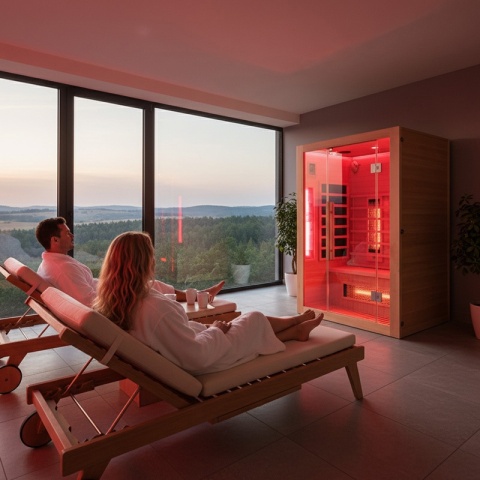 SAUNA SUCHA INFRARED NISKOTEMPERATUROWA ALTA2 2-3 OSOBOWA 120x105 CM