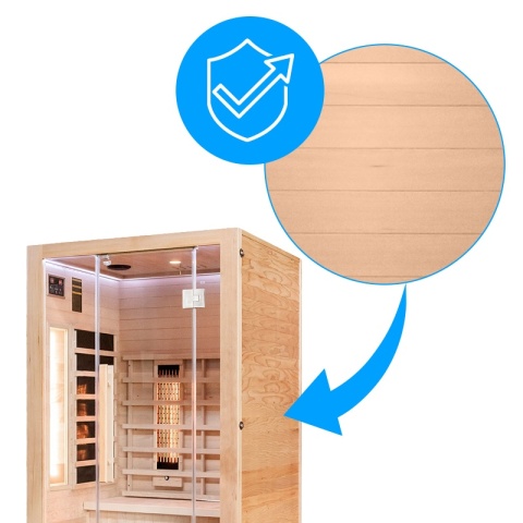 SAUNA SUCHA INFRARED NISKOTEMPERATUROWA ALTA2 2-3 OSOBOWA 120x105 CM