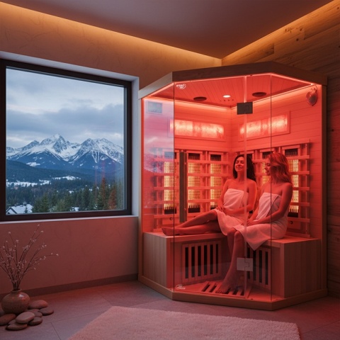 SAUNA SUCHA INFRARED NISKOTEMPERATUROWA ALTA6 2-3 OSOBOWA 120x120 CM