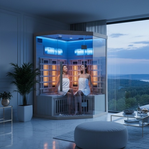 SAUNA SUCHA INFRARED NISKOTEMPERATUROWA ALTA6 2-3 OSOBOWA 120x120 CM