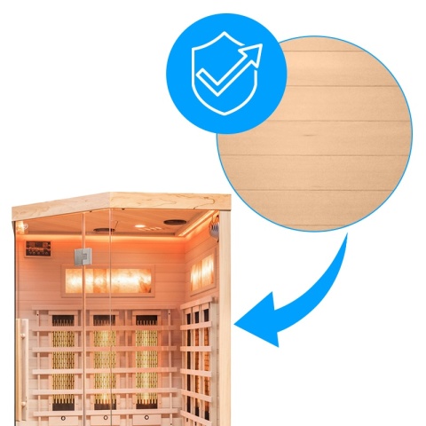 SAUNA SUCHA INFRARED NISKOTEMPERATUROWA ALTA6 2-3 OSOBOWA 120x120 CM