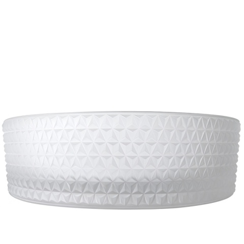 UMYWALKA NABLATOWA SZKLANA OKRĄGŁA FREZOWANA BRILLANT1-WH-360 BIAŁA 36x12 CM