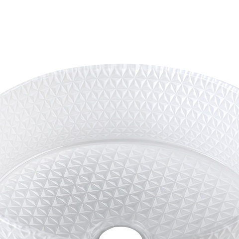 UMYWALKA NABLATOWA SZKLANA OKRĄGŁA FREZOWANA BRILLANT1-WH-360 BIAŁA 36x12 CM