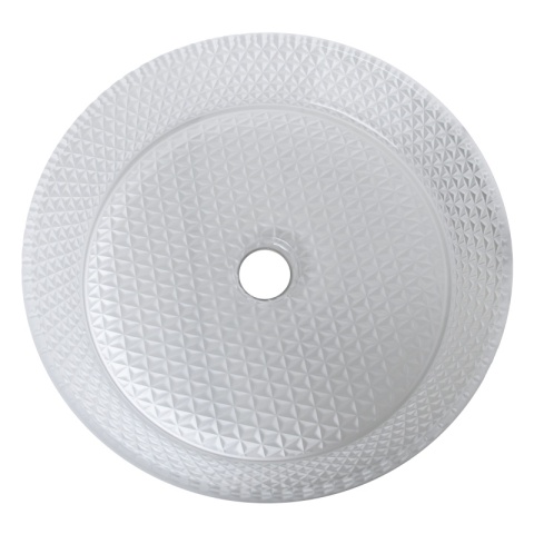 UMYWALKA NABLATOWA SZKLANA OKRĄGŁA FREZOWANA BRILLANT1-WH-360 BIAŁA 36x12 CM