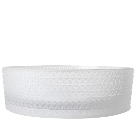 UMYWALKA NABLATOWA SZKLANA OKRĄGŁA FREZOWANA BRILLANT1-WH-400 BIAŁA 40x12 CM