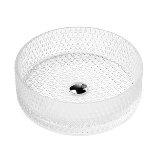 UMYWALKA NABLATOWA SZKLANA OKRĄGŁA FREZOWANA BRILLANT1-WH-400 BIAŁA 40x12 CM