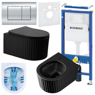 ZESTAW PODTYNKOWY WC STELAŻ GEBERIT DUOFIX MISKA LUMA-MTB-RIM-03 PRZYCISK DELTA 30 CHROM