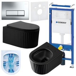 ZESTAW PODTYNKOWY WC STELAŻ GEBERIT DUOFIX MISKA LUMA-MTB-RIM-03 PRZYCISK DELTA 50 CHROM