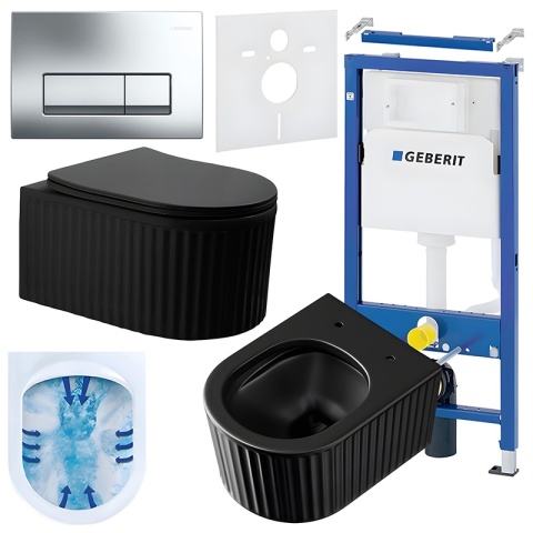 ZESTAW PODTYNKOWY WC STELAŻ GEBERIT DUOFIX MISKA LUMA-MTB-RIM-03 PRZYCISK DELTA 50 CHROM