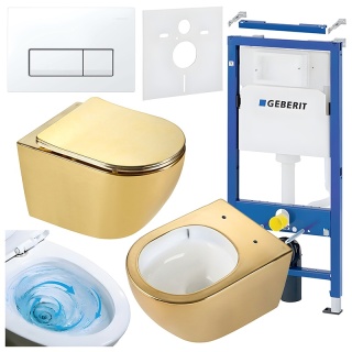 ZESTAW PODTYNKOWY WC STELAŻ GEBERIT DUOFIX MISKA MIZU-GL-WH-TR-03 PRZYCISK DELTA 50 BIAŁY