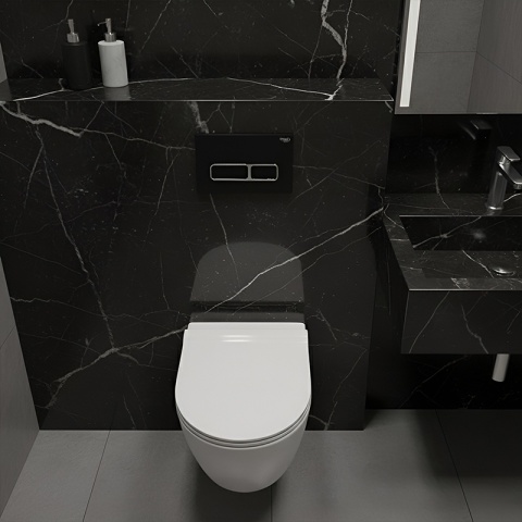 PRZYCISK URUCHAMIAJĄCY SPŁUKUJĄCY DO WC HYDROSAN BUTTON-6-BL CZARNY PRZEDNI