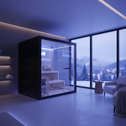 SAUNA FIŃSKA WYSOKOTEMPERATUROWA Z PIECEM FORSA2-BL/HARVIA 4,5KW 3 OSOBOWA 150x140 CM