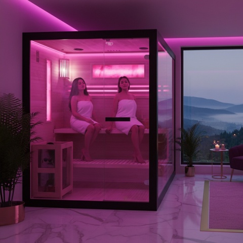 SAUNA FIŃSKA WYSOKOTEMPERATUROWA Z PIECEM FORSA2-BL/HARVIA 4,5KW 3 OSOBOWA 150x140 CM