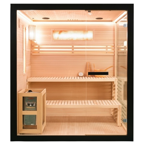 SAUNA FIŃSKA WYSOKOTEMPERATUROWA Z PIECEM FORSA3-BL/HARVIA 6KW 4 OSOBOWA 180x160 CM