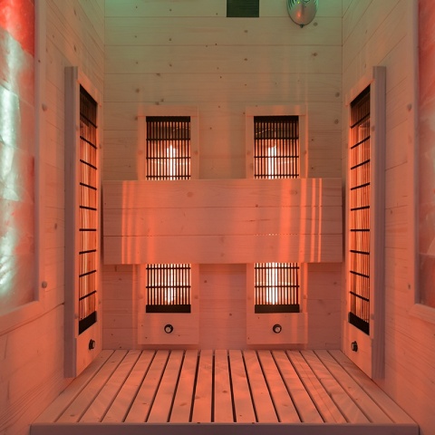 SAUNA DOMOWA SUCHA INFRARED NISKOTEMPERATUROWA TROMSO1 1 OSOBOWA 90x90 CM 230 V
