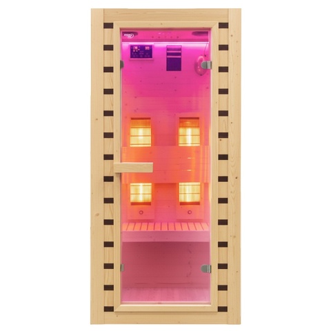 SAUNA DOMOWA SUCHA INFRARED NISKOTEMPERATUROWA TROMSO1 1 OSOBOWA 90x90 CM 230 V